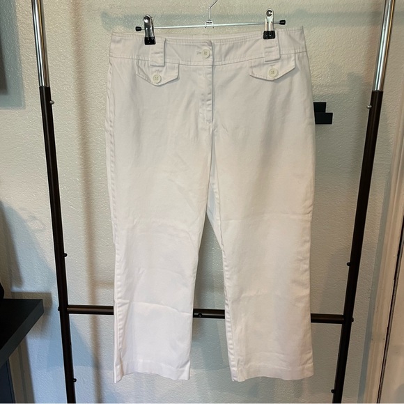 New York & company cropped white pants women’s size 8 - Picture 1 of 6